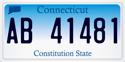 CT license plate AB41481