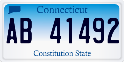 CT license plate AB41492