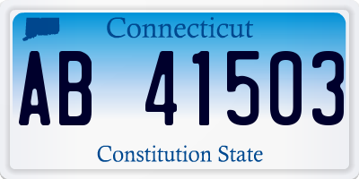 CT license plate AB41503
