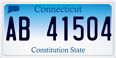 CT license plate AB41504