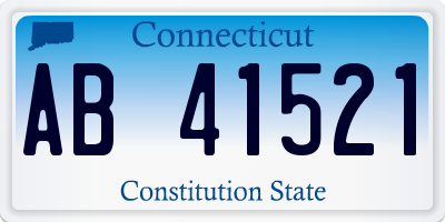 CT license plate AB41521
