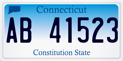 CT license plate AB41523