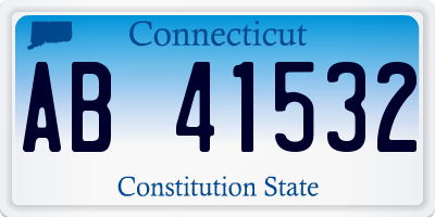 CT license plate AB41532