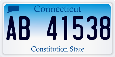 CT license plate AB41538