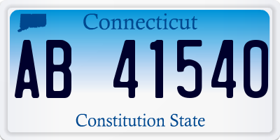 CT license plate AB41540
