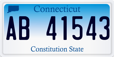 CT license plate AB41543
