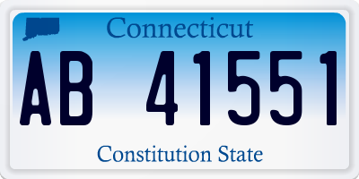 CT license plate AB41551