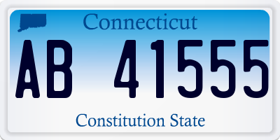 CT license plate AB41555