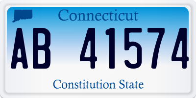 CT license plate AB41574