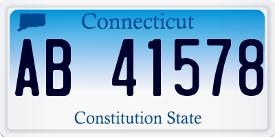 CT license plate AB41578