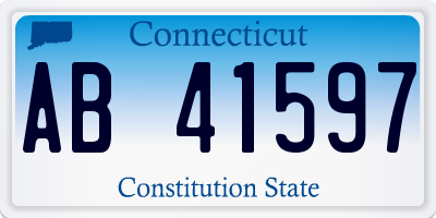 CT license plate AB41597