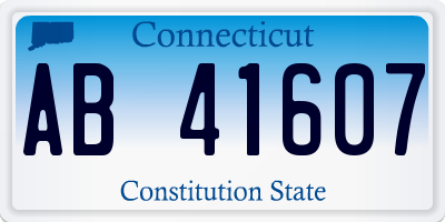 CT license plate AB41607