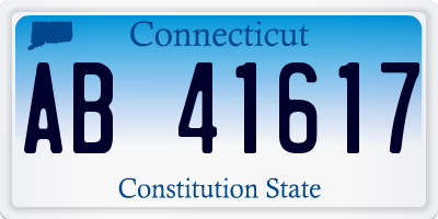 CT license plate AB41617