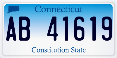 CT license plate AB41619