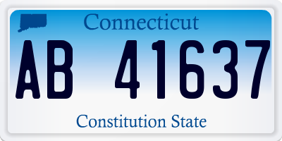 CT license plate AB41637