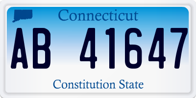 CT license plate AB41647