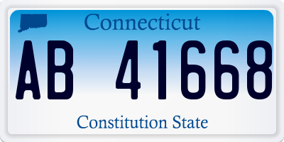 CT license plate AB41668