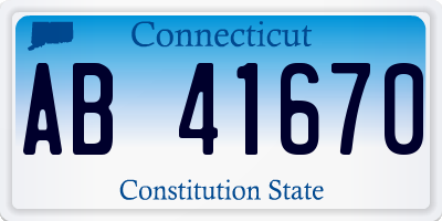 CT license plate AB41670