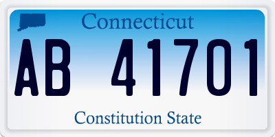 CT license plate AB41701