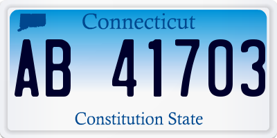 CT license plate AB41703