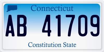 CT license plate AB41709