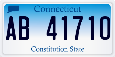 CT license plate AB41710