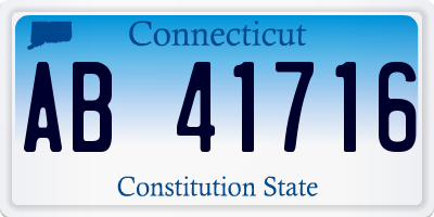 CT license plate AB41716