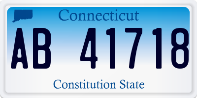 CT license plate AB41718