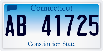 CT license plate AB41725