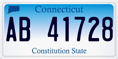 CT license plate AB41728