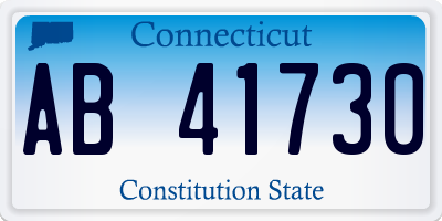 CT license plate AB41730