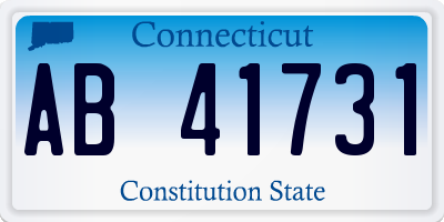 CT license plate AB41731