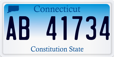 CT license plate AB41734