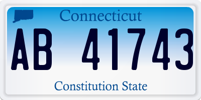 CT license plate AB41743