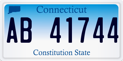CT license plate AB41744