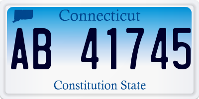 CT license plate AB41745