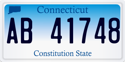 CT license plate AB41748