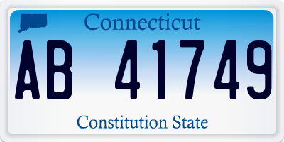 CT license plate AB41749