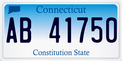 CT license plate AB41750