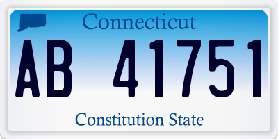 CT license plate AB41751