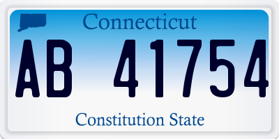 CT license plate AB41754