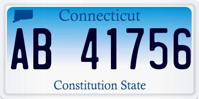 CT license plate AB41756