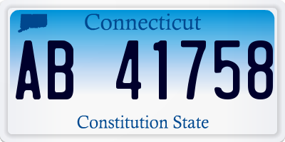 CT license plate AB41758