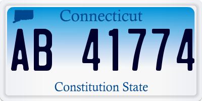 CT license plate AB41774