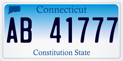 CT license plate AB41777