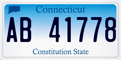 CT license plate AB41778
