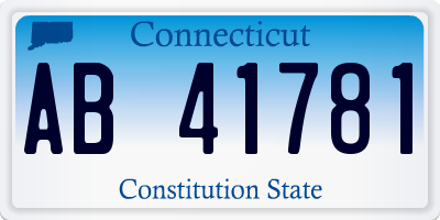 CT license plate AB41781
