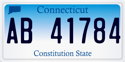 CT license plate AB41784