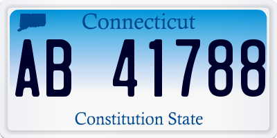CT license plate AB41788