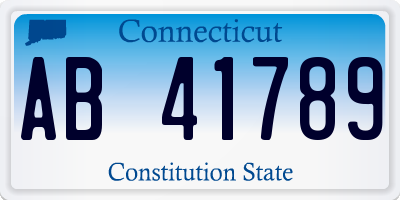 CT license plate AB41789